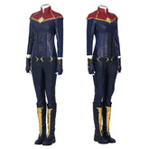 2022 Captain Marvel Carol Danvers Cosplay Costume Superhero Supergirl Battle Suit Blue Bodysuit
